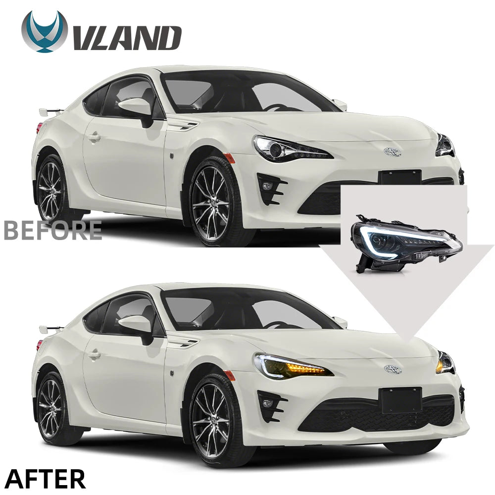 VLAND auto led light for car head lamp FOR TOYOTA 86 2012-UP/SUBUARU BRZ 2013-UP LED HEADLIGHTS h7 led h7 luces led 12v