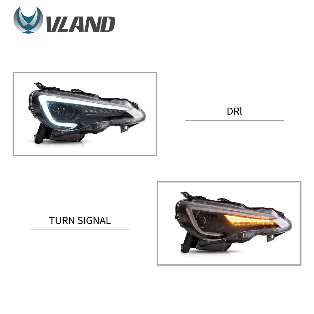 VLAND auto led light for car head lamp FOR TOYOTA 86 2012-UP/SUBUARU BRZ 2013-UP LED HEADLIGHTS h7 led h7 luces led 12v