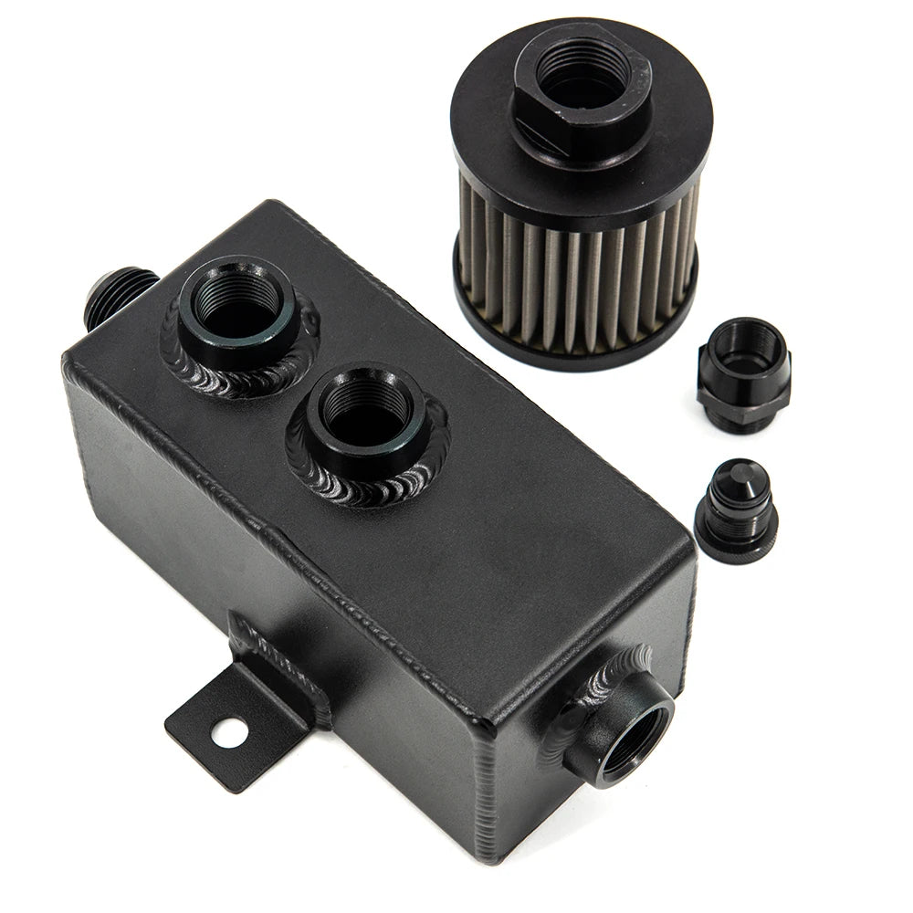 Universal Auto 1L Aluminum Oil Catch Can Tank Fuel Tank With Breather & Filter Drain