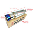 Universal 3.5" 89mm HKS Hi-Power Exhaust Muffler, High Rev Sound,Titanium Burnt Tip, High Flow Racing Sound Muffler