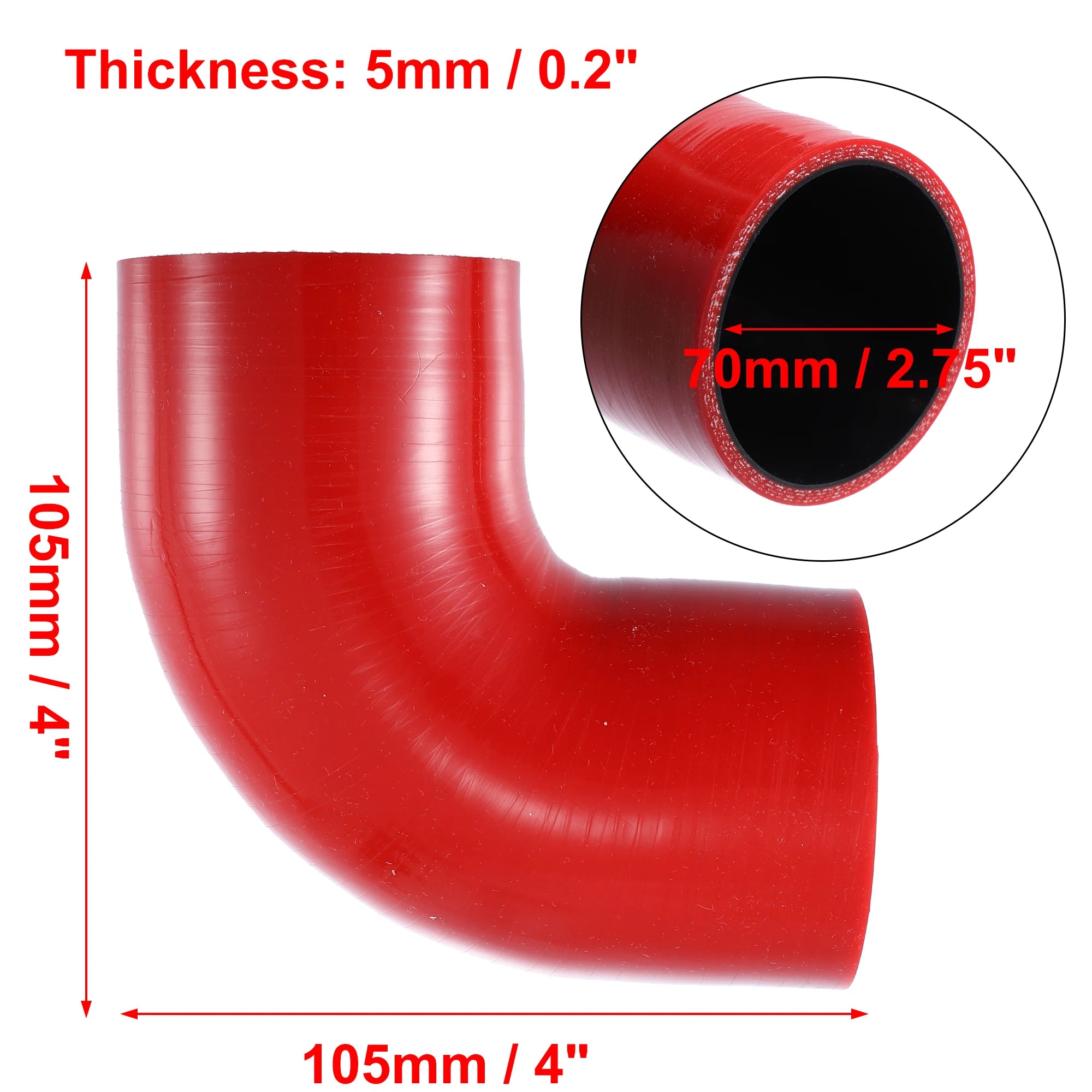 UXCELL 90° Silicone Coupler Hose with Clamps
