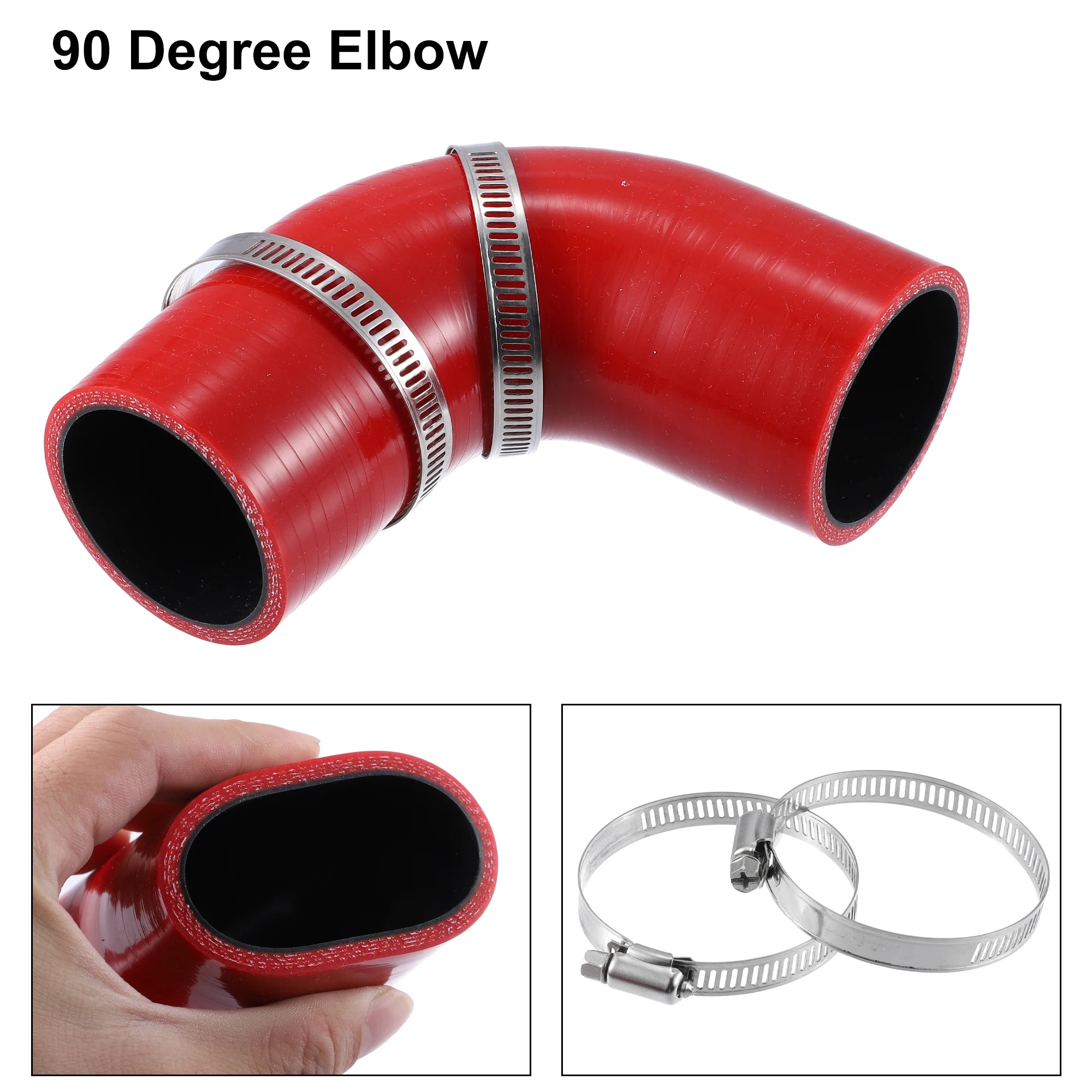 UXCELL 90° Silicone Coupler Hose with Clamps