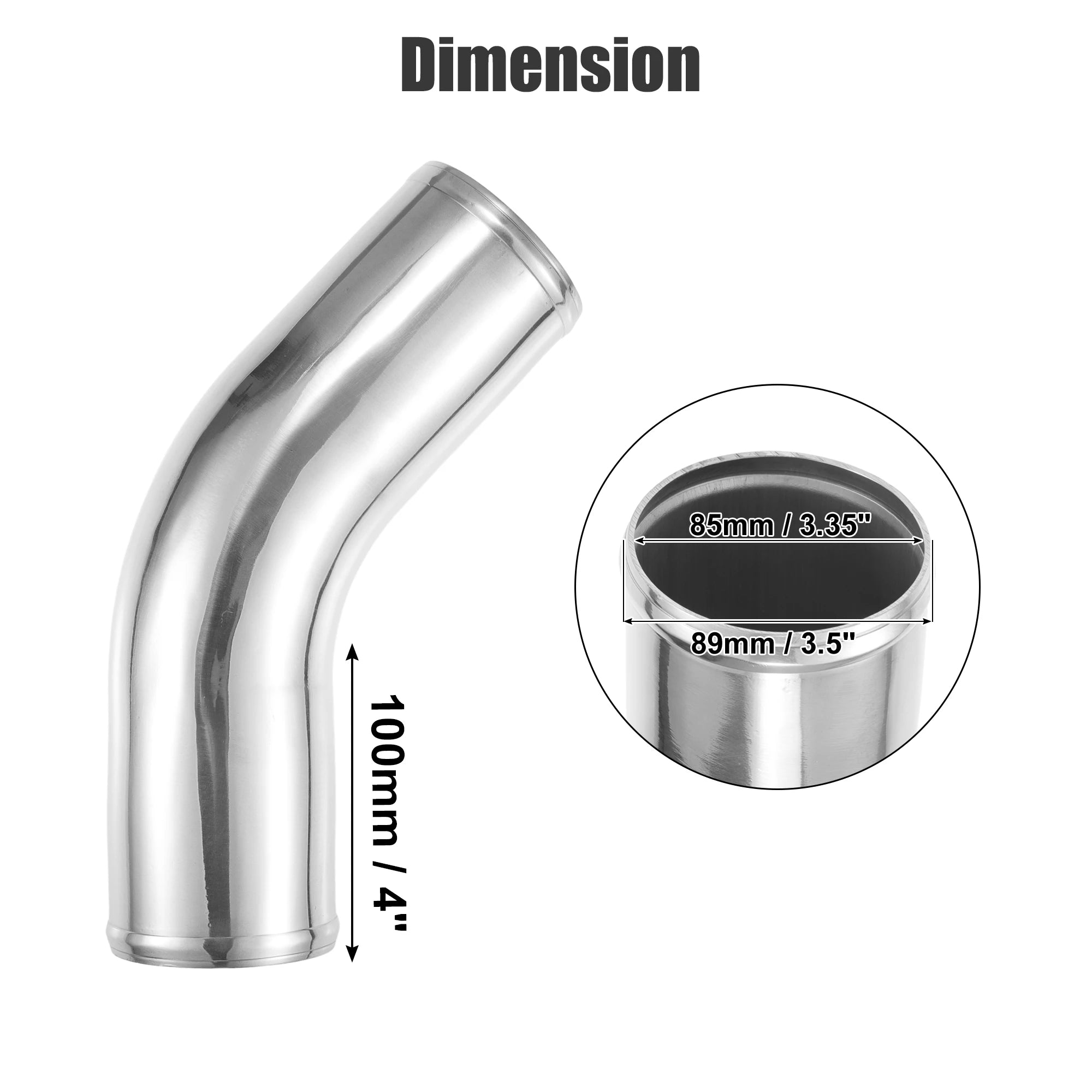 UXCELL 45° Aluminum Intercooler Pipe