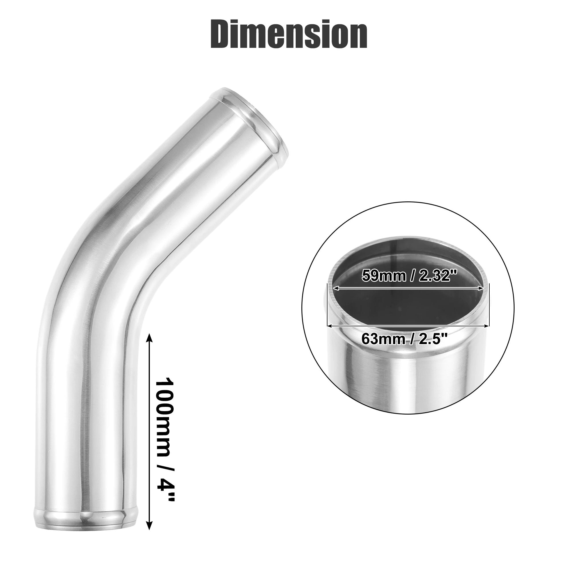 UXCELL 45° Aluminum Intercooler Pipe