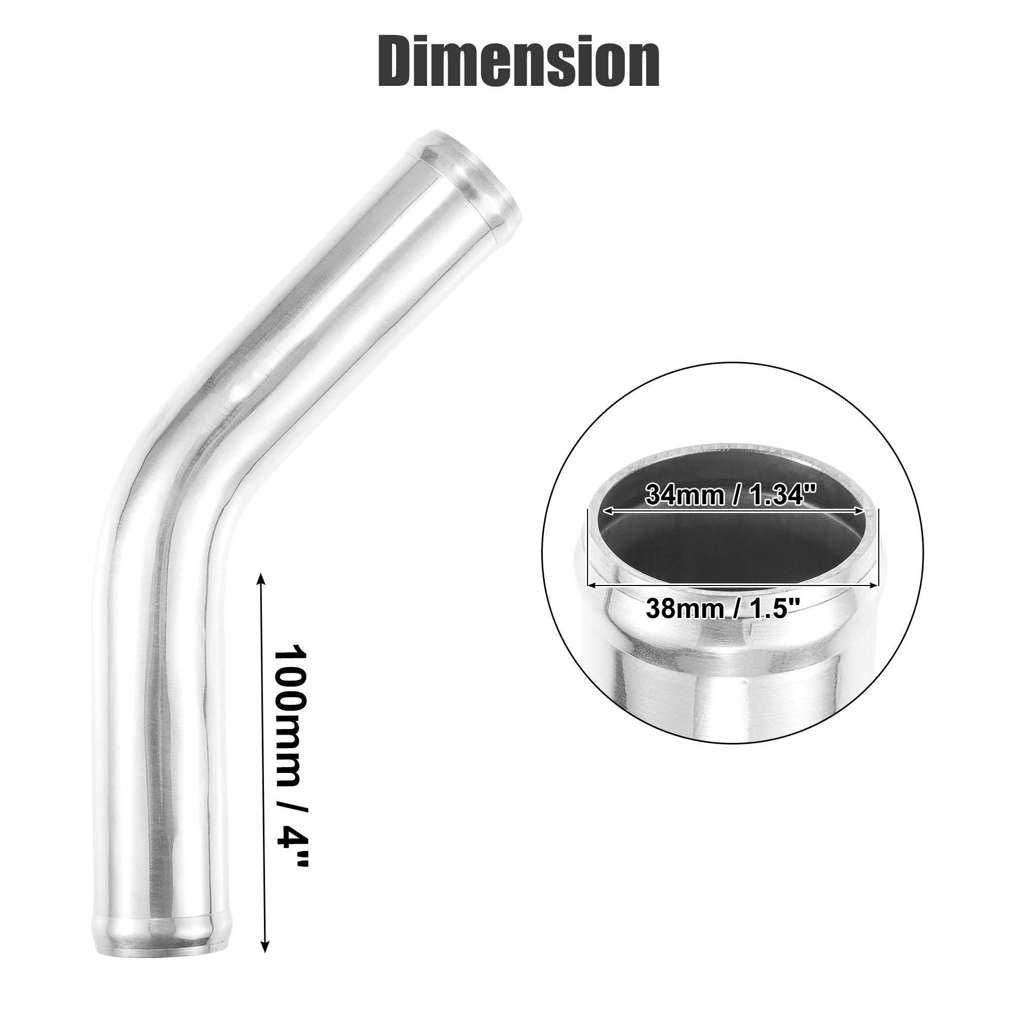 UXCELL 45° Aluminum Intercooler Pipe