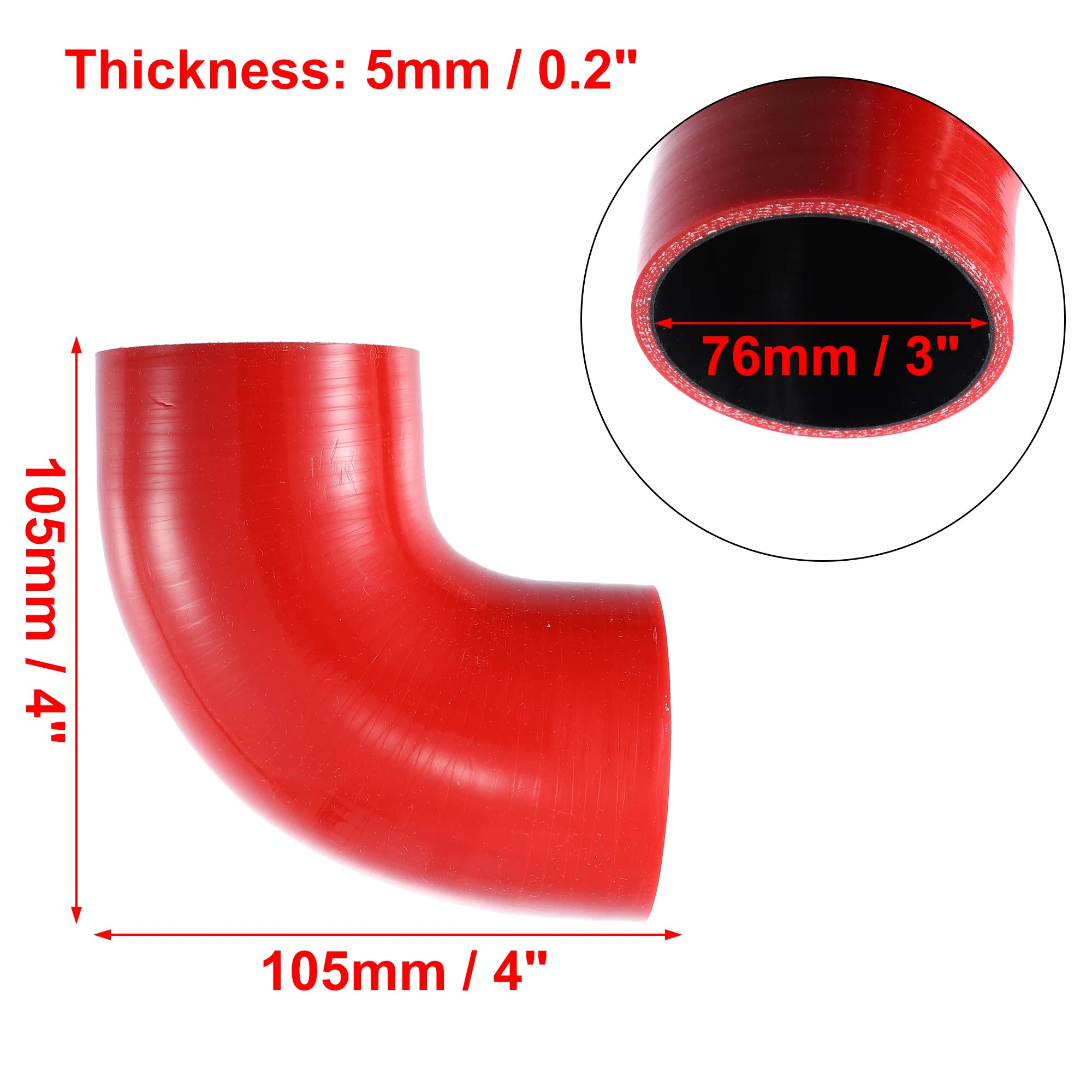 UXCELL 90° Silicone Coupler Hose with Clamps
