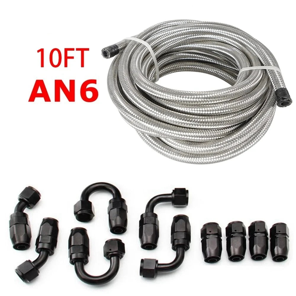 3M CPE Braided Oil & Fuel Hose Kit | AN6 / AN8 / AN10 Swivel Hose End Fittings
