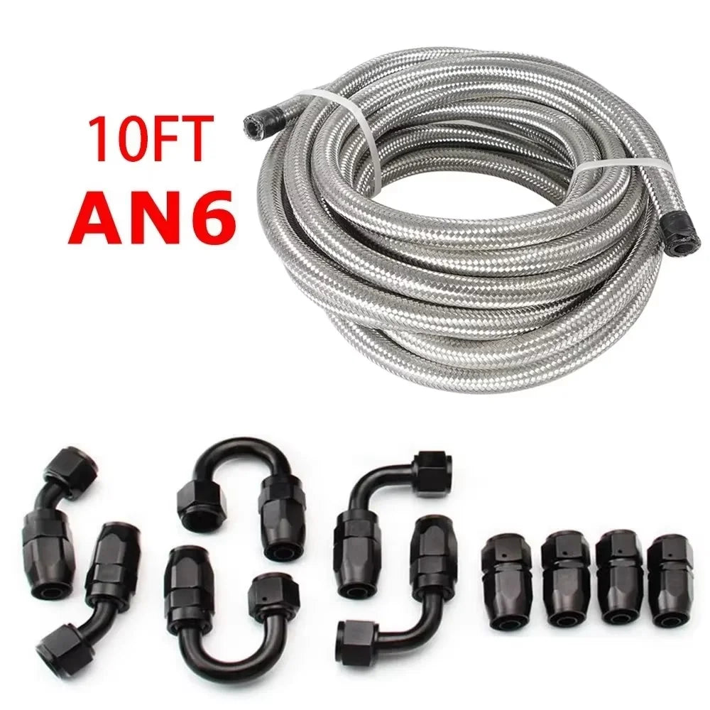 3M CPE Braided Oil & Fuel Hose Kit | AN6 / AN8 / AN10 Swivel Hose End Fittings