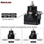 Universal Adjustable Fuel Pressure Regulator Kit | AN8 Feed, AN6 Return, 0–160 PSI Gauge