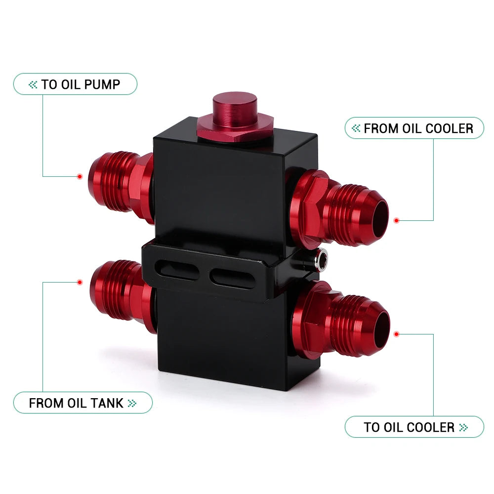 Oil Cooler Thermostat Sandwich Plate Adapter | AN10 Oil Filter Cooler Adapter
