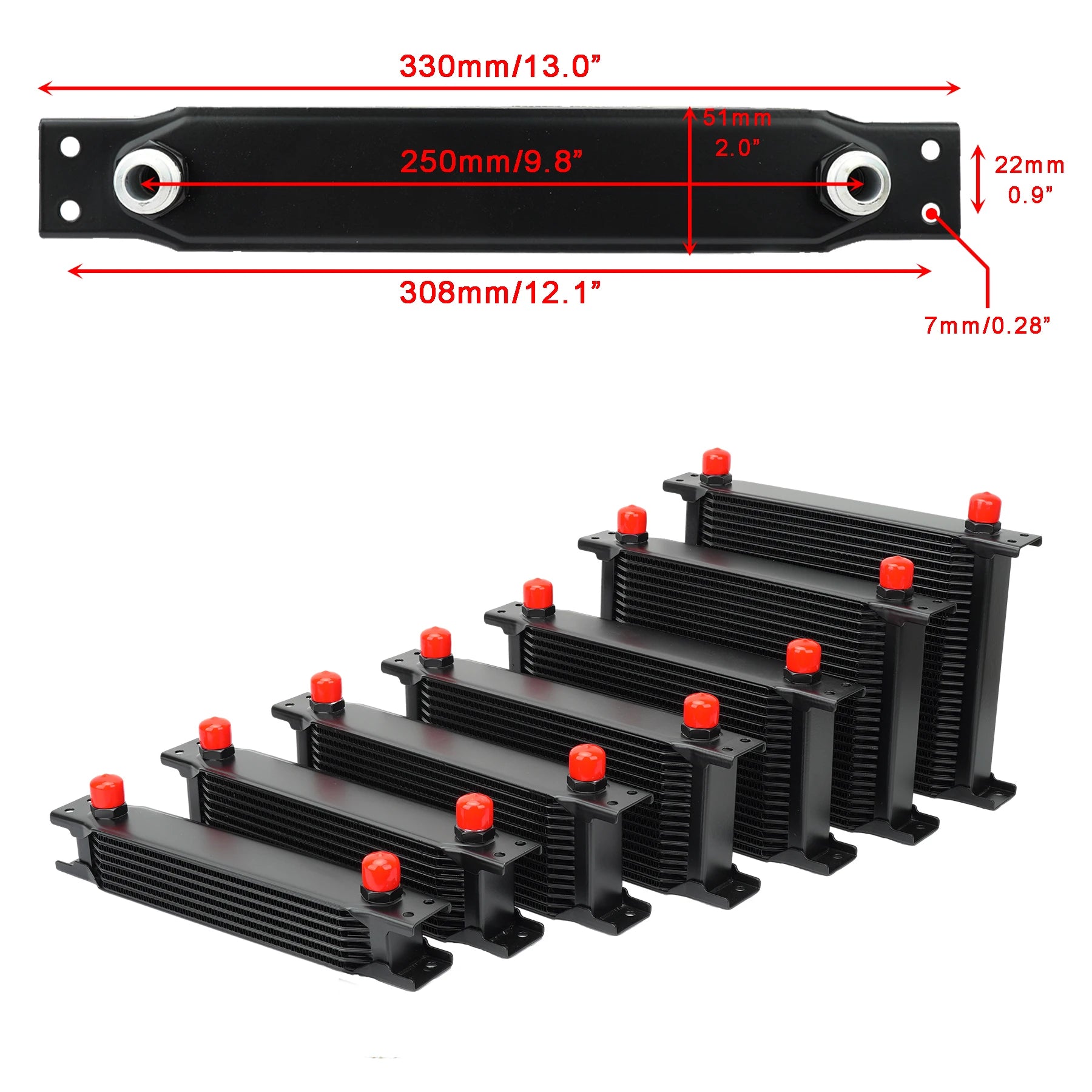 Universal AN10 Stacked Plate Oil Cooler | High-Performance Aluminum Engine & Transmission Cooler