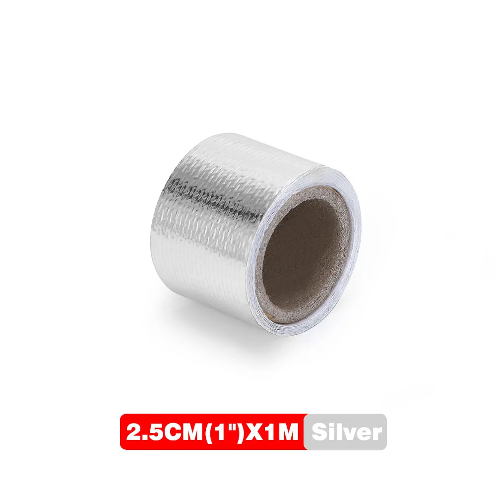 Gold Exhaust Heat Shield Tape | High Temperature Reflective Wrap | Self-Adhesive Thermal Insulation | Multiple Sizes
