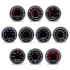 52mm LED Racing Gauge – Smoke Lens | Turbo Boost, Oil Pressure, Oil Temp, Water Temp & More