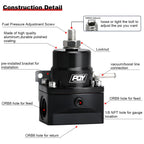 Universal Adjustable Fuel Pressure Regulator Kit | AN8 Feed, AN6 Return, 0–160 PSI Gauge