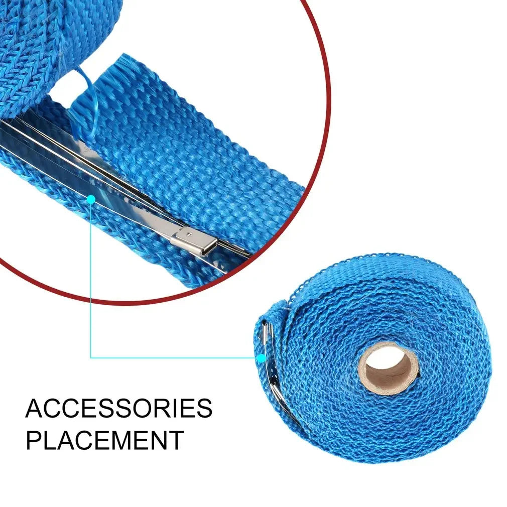 5M Fiberglass Exhaust Heat Wrap Kit | High Temperature Header & Downpipe Insulation Tape