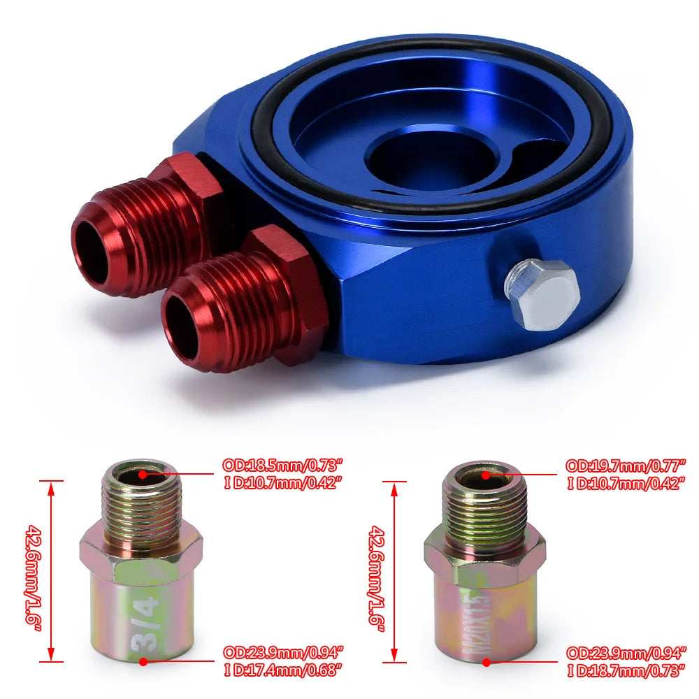 PQY Universal Oil Filter Sandwich Plate Adapter AN10 | Oil Cooler Adapter Kit