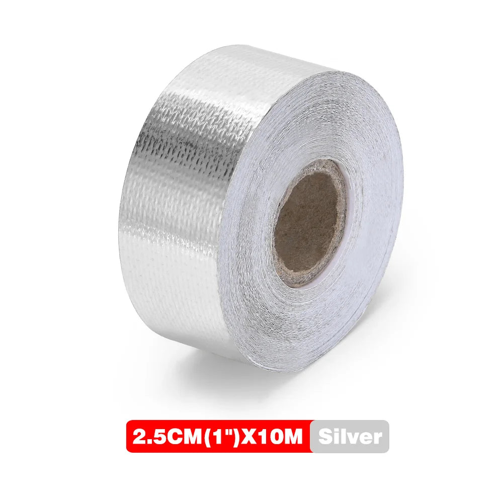 Gold Exhaust Heat Shield Tape | High Temperature Reflective Wrap | Self-Adhesive Thermal Insulation | Multiple Sizes