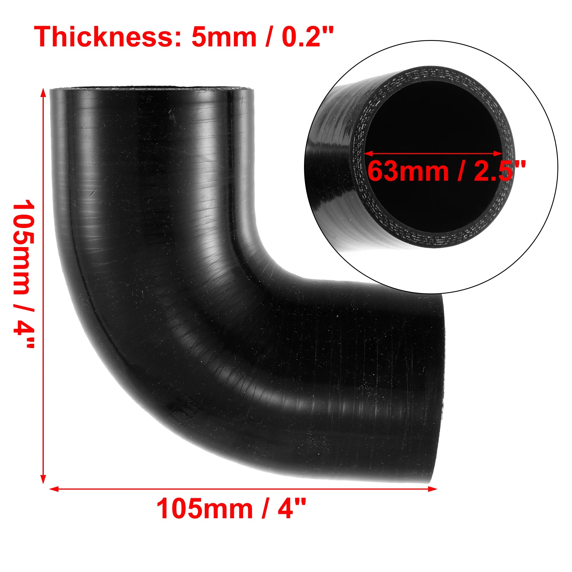 UXCELL 90° Silicone Coupler Hose with Clamps
