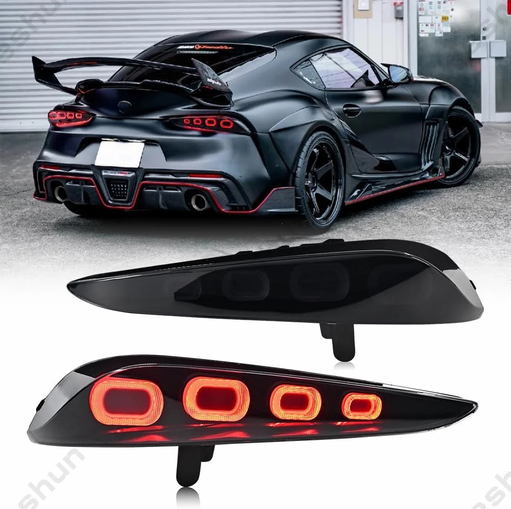 Pair Full LED Taillights For Toyota GR Supra A90 A91 GT4 2020 2021 2022 2023 2024 Taillamp Rear Lamp Brake Fog Turn Signal Light