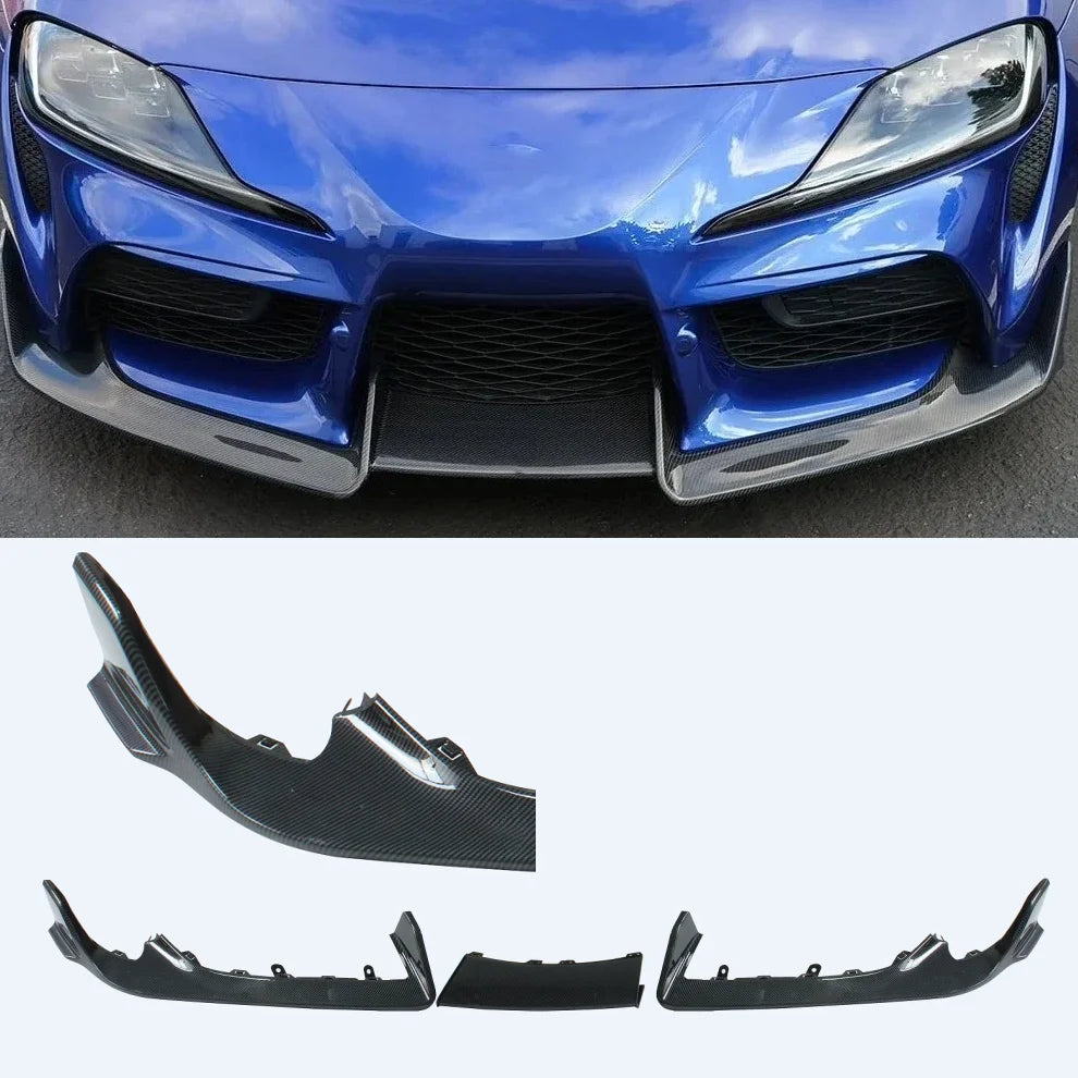 For Toyota Supra A90 A91 MK5 2020-2026 AD Style Front Bumper Spoiler Lip Lower Guard Plate Splitter Diffuser ABS 3PCS/ Set