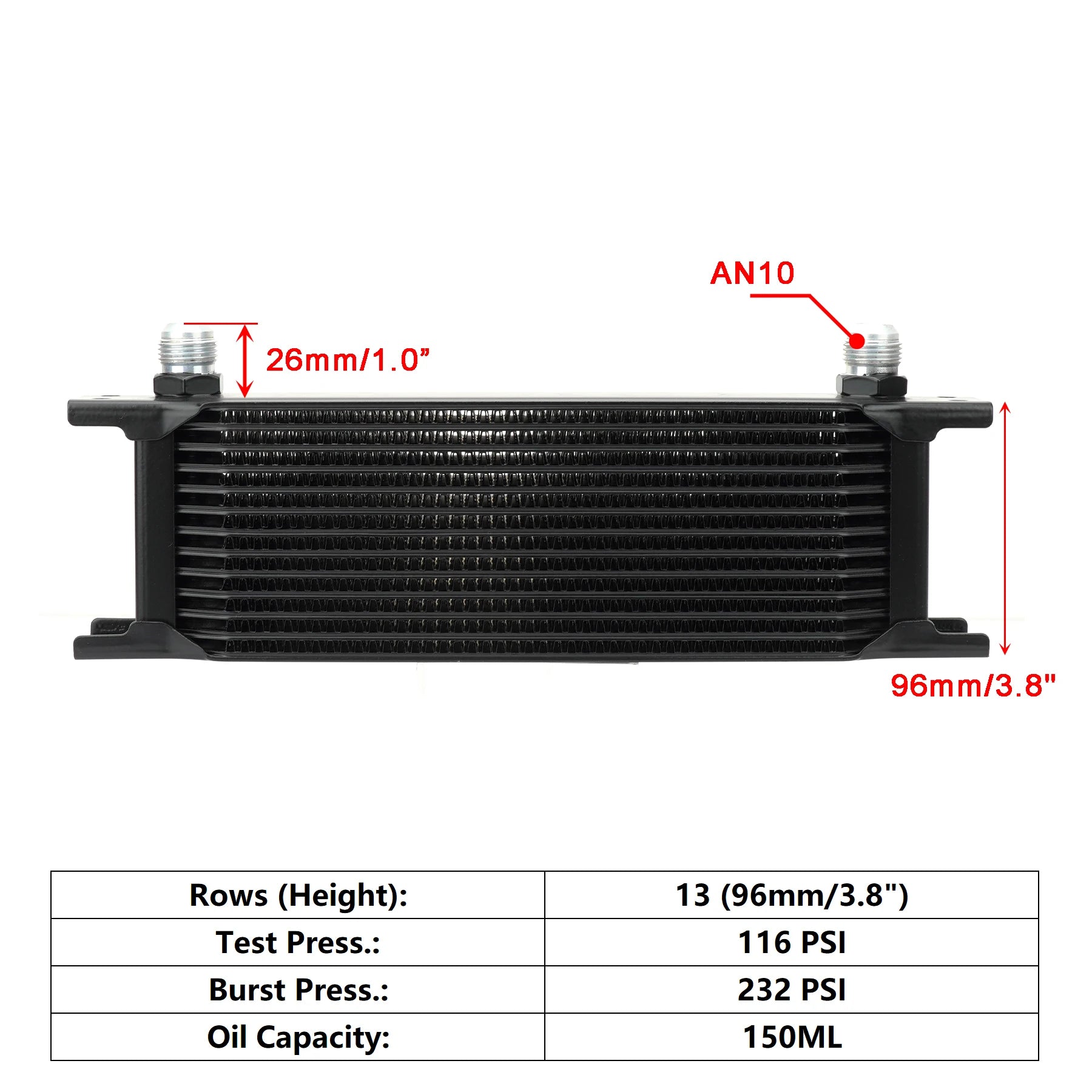 Universal AN10 Stacked Plate Oil Cooler | High-Performance Aluminum Engine & Transmission Cooler