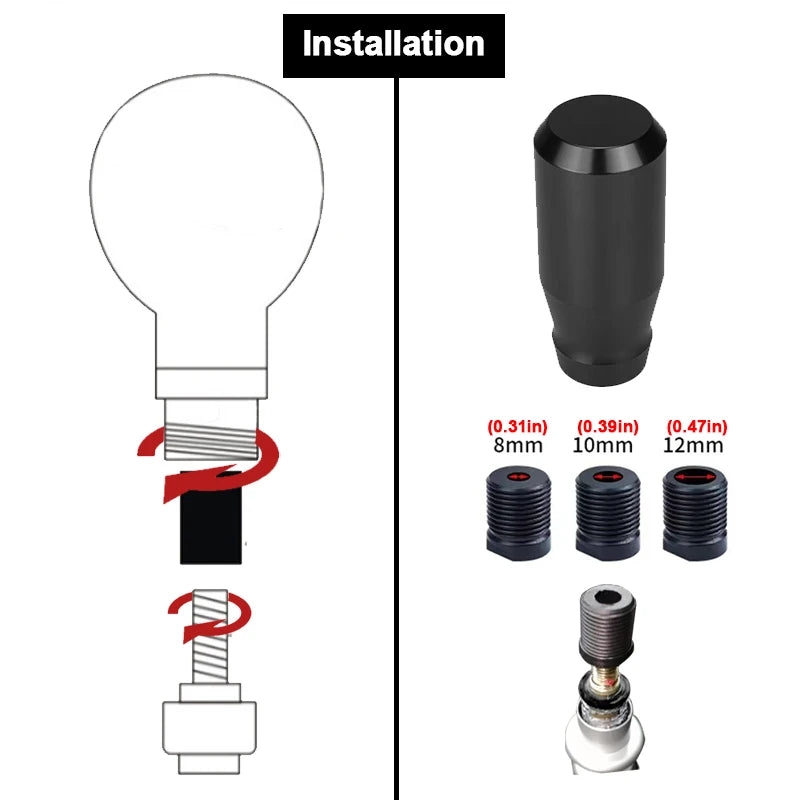 Car Gear Shift Knobs 78mm Aluminum Alloy Weighted Shifter Knobs Metal Gear Lever Stick Handle Car shift handle Adapter included
