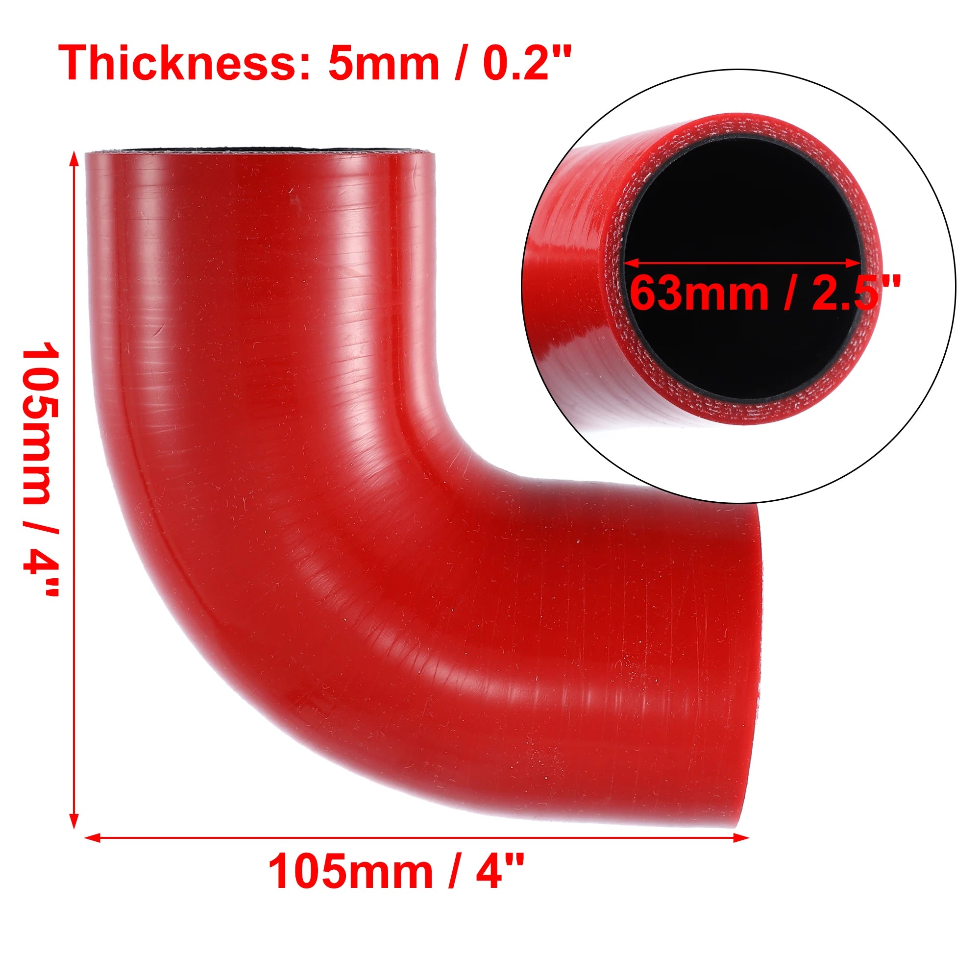 UXCELL 90° Silicone Coupler Hose with Clamps