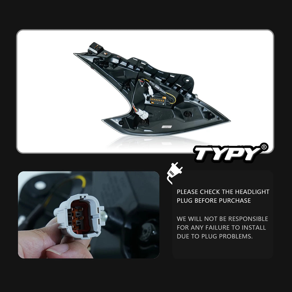 TYPY Car For Nissan 370z Taillights 2013-2019 Upgrade Modified to New DRL Dynamic Turn Signal LED Taillight Auto Accessories