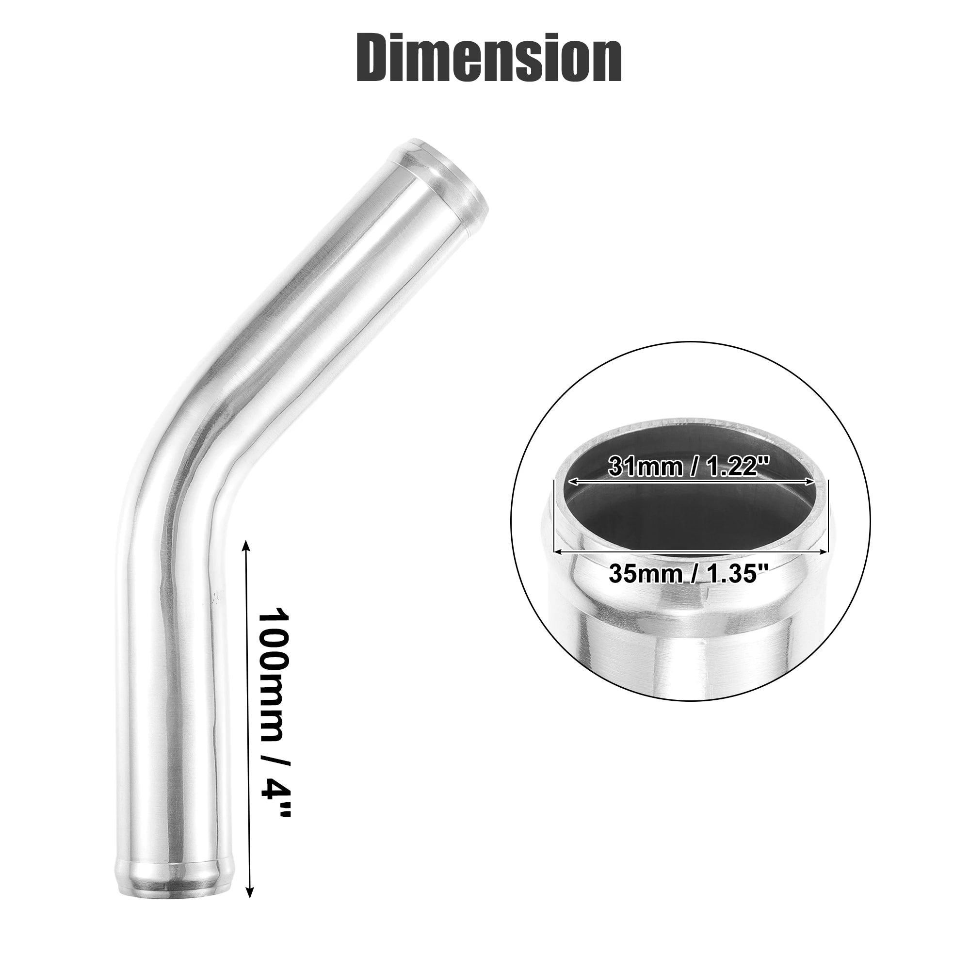 UXCELL 45° Aluminum Intercooler Pipe
