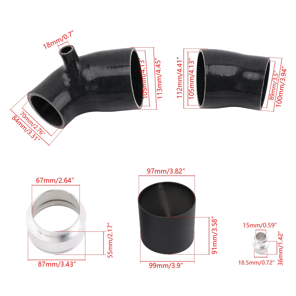 High-Flow Silicone Turbo Inlet Kit | BMW B58 & Toyota Supra A90