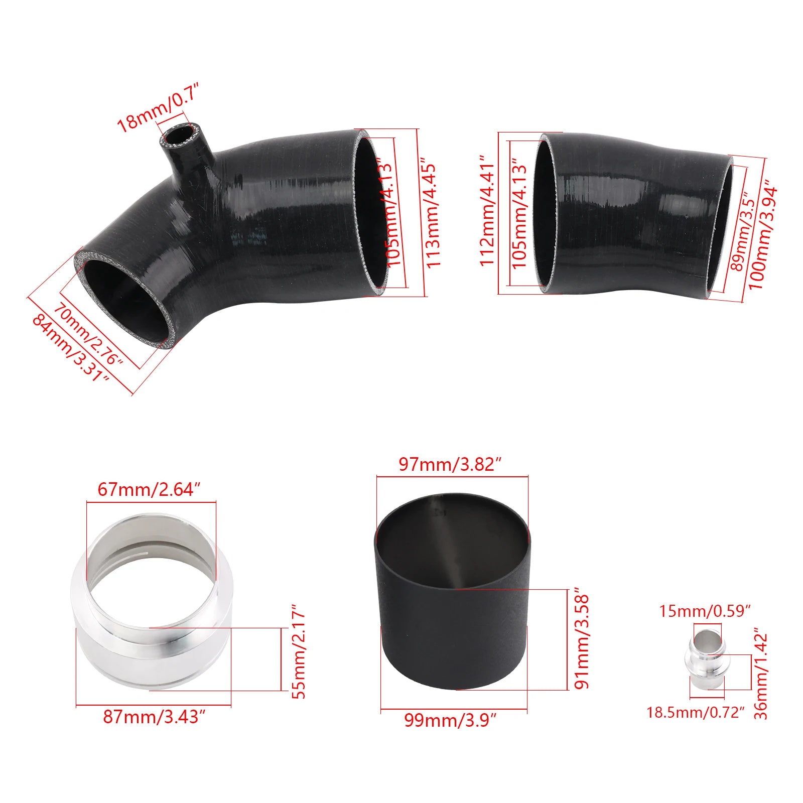 High-Flow Silicone Turbo Inlet Kit | BMW B58 & Toyota Supra A90