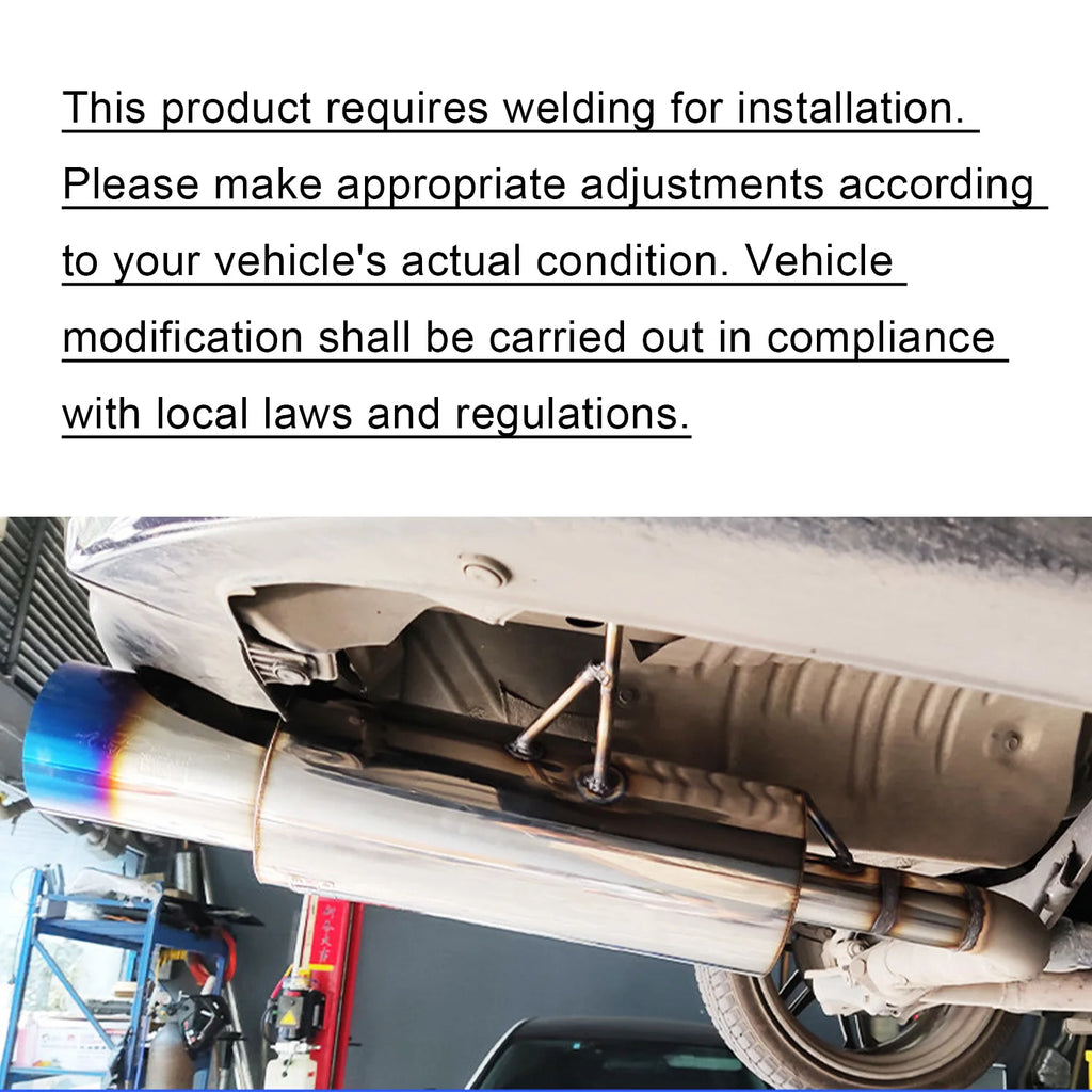 Universal 3.5" 89mm HKS Hi-Power Exhaust Muffler, High Rev Sound,Titanium Burnt Tip, High Flow Racing Sound Muffler