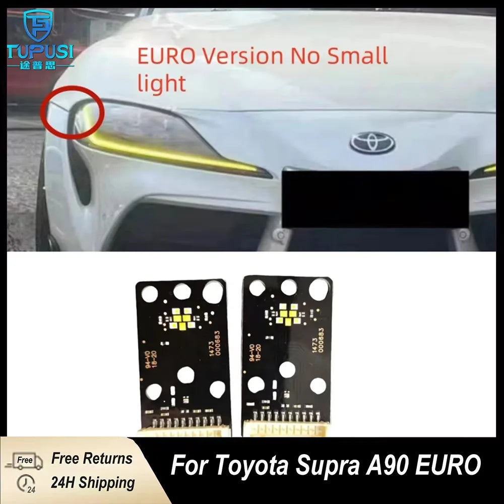 Yellow LED DRL Board For Toyota Supra A90 A91 2019-2024 LED Headlight DRL Modules Daytime Running Lights Chip Angel Eyes