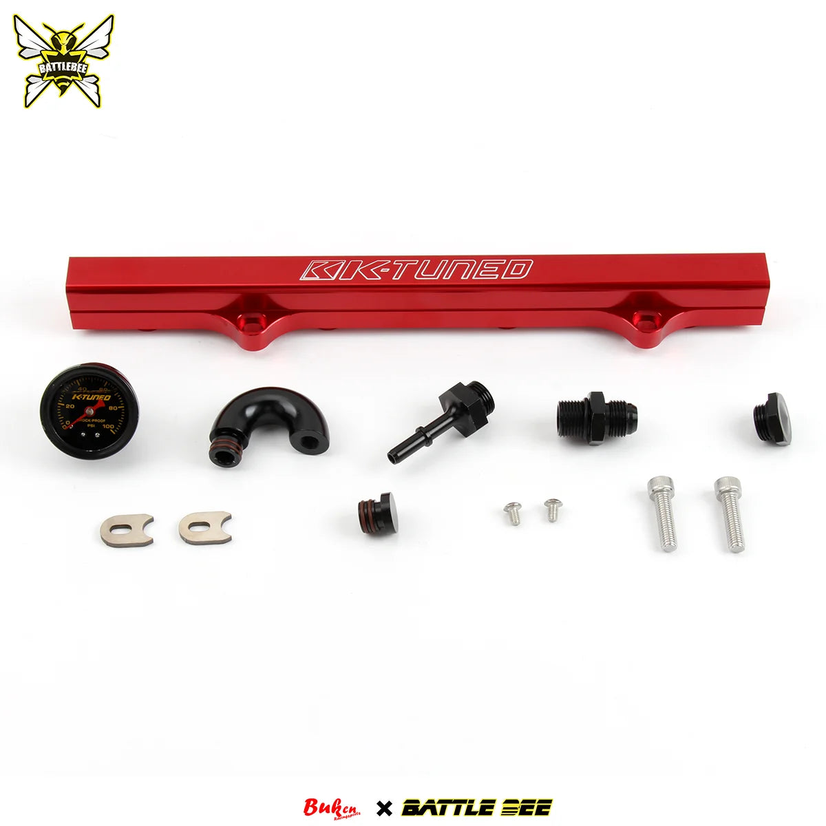 K-Series Performance Fuel Rail Kit | Honda K20 K24 Fuel Rail with Fuel Pressure Gauge | Civic FD2 CL7 DC5