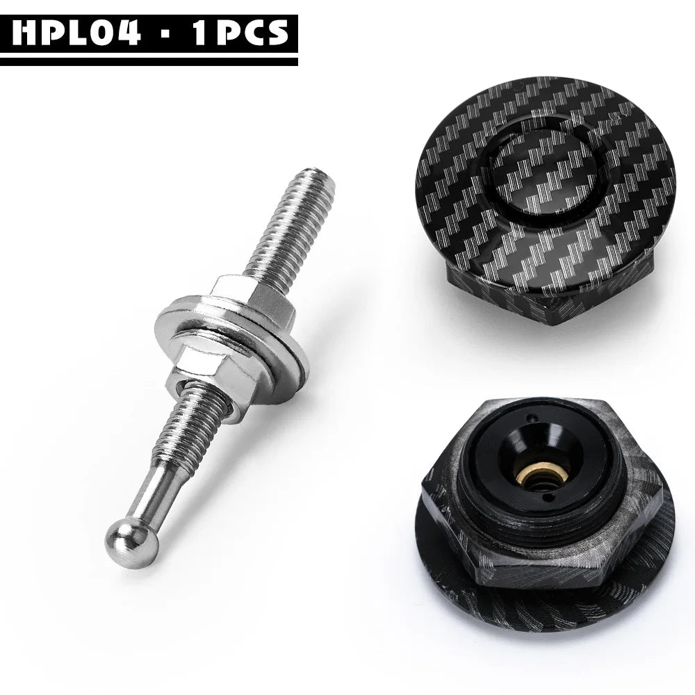 LZONE - 1.25" Universal JDM Style Push Button Billet Hood Pins Lock Clip Kit Car Quick Pins For BMW ec JR-HPL04/05