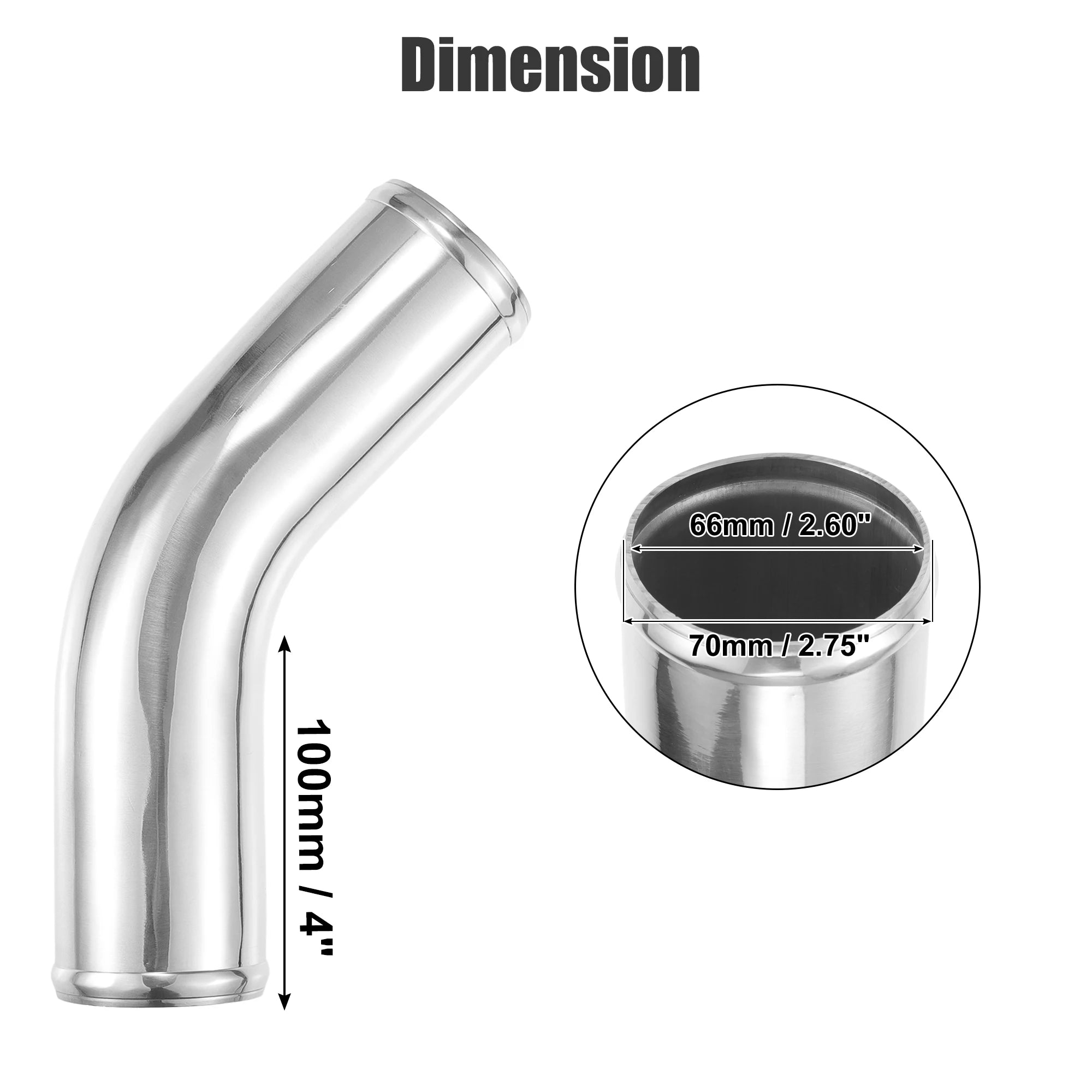 UXCELL 45° Aluminum Intercooler Pipe