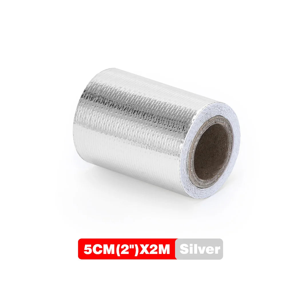 Gold Exhaust Heat Shield Tape | High Temperature Reflective Wrap | Self-Adhesive Thermal Insulation | Multiple Sizes
