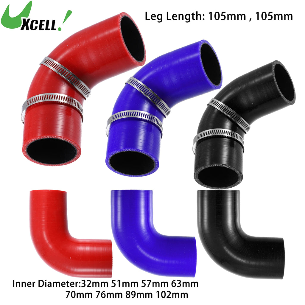UXCELL 90° Silicone Coupler Hose with Clamps