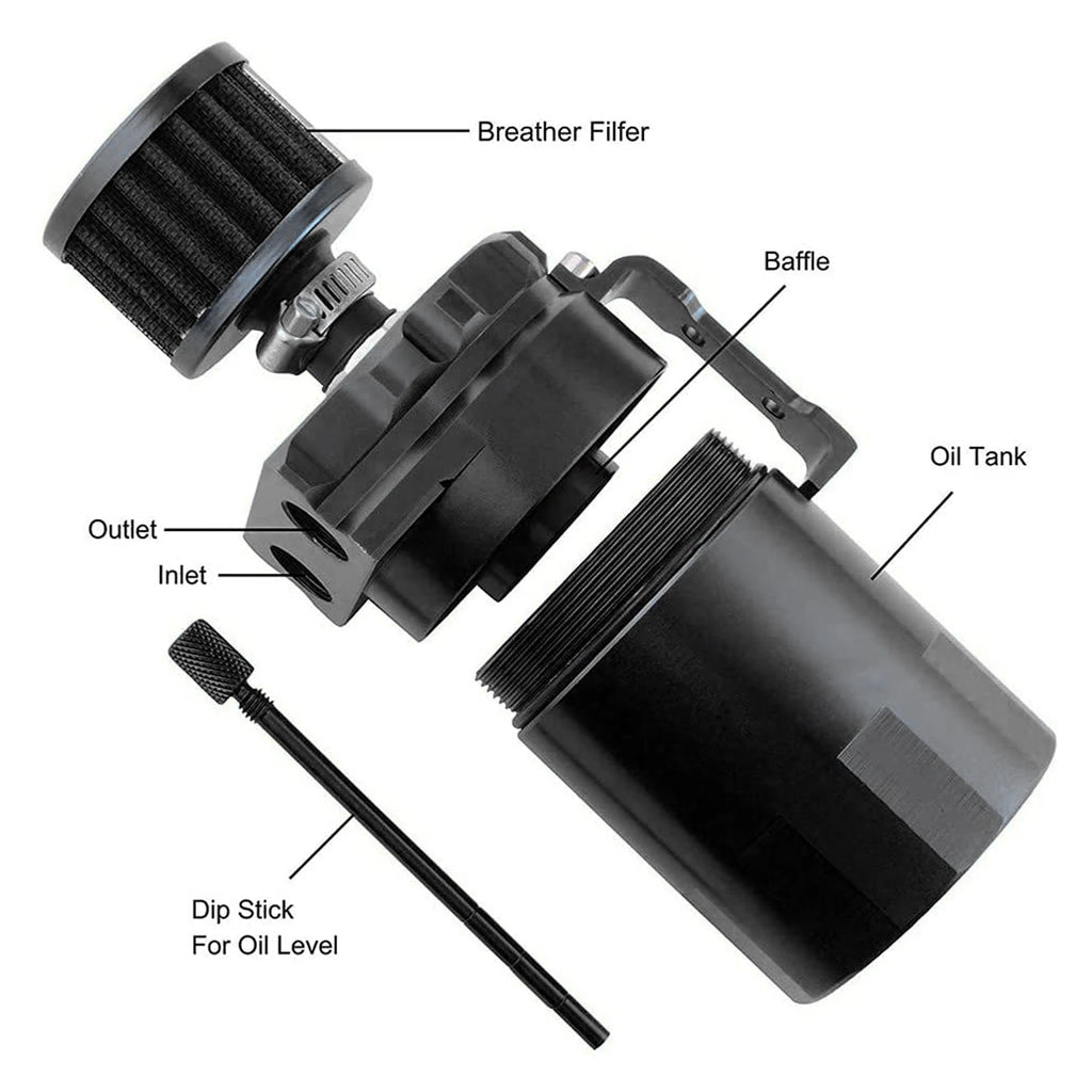 Universal 300ml Aluminum Oil Catch Can Kit