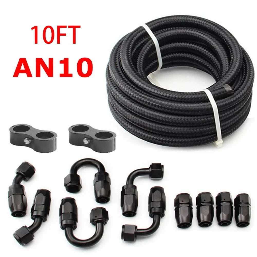 3M CPE Braided Oil & Fuel Hose Kit | AN6 / AN8 / AN10 Swivel Hose End Fittings