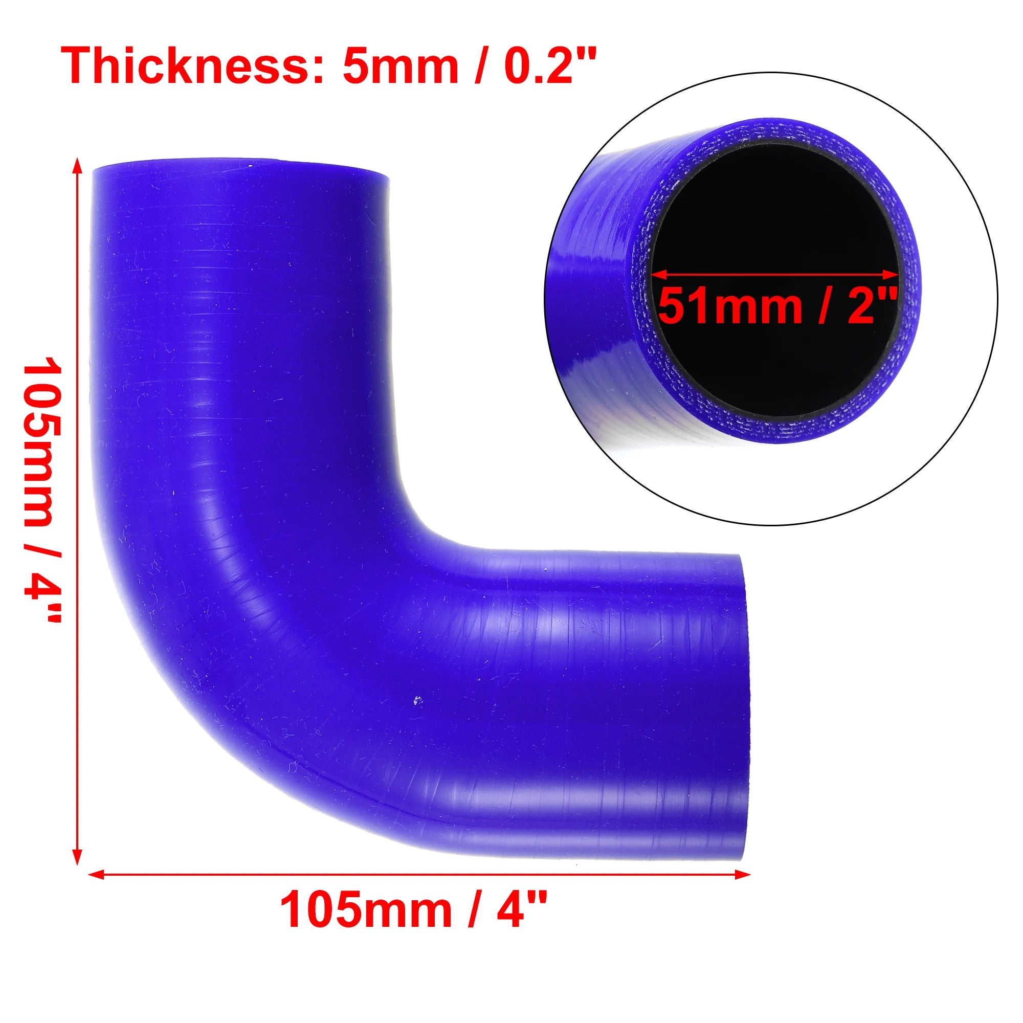 UXCELL 90° Silicone Coupler Hose with Clamps