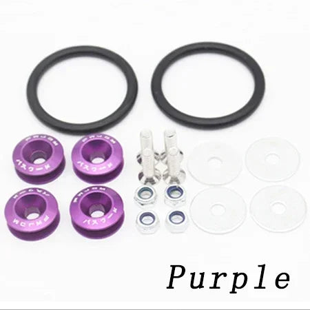 Universal Aluminum JDM Quick Release Fasteners Bumper Fender Washers for Car Trunk Honda Civic Kia Mitsubishi Detachable Screws
