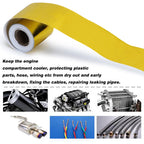 Gold Exhaust Heat Shield Tape | High Temperature Reflective Wrap | Self-Adhesive Thermal Insulation | Multiple Sizes