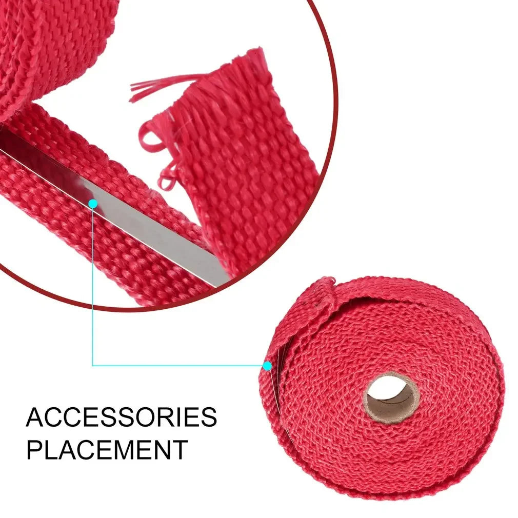 5M Fiberglass Exhaust Heat Wrap Kit | High Temperature Header & Downpipe Insulation Tape