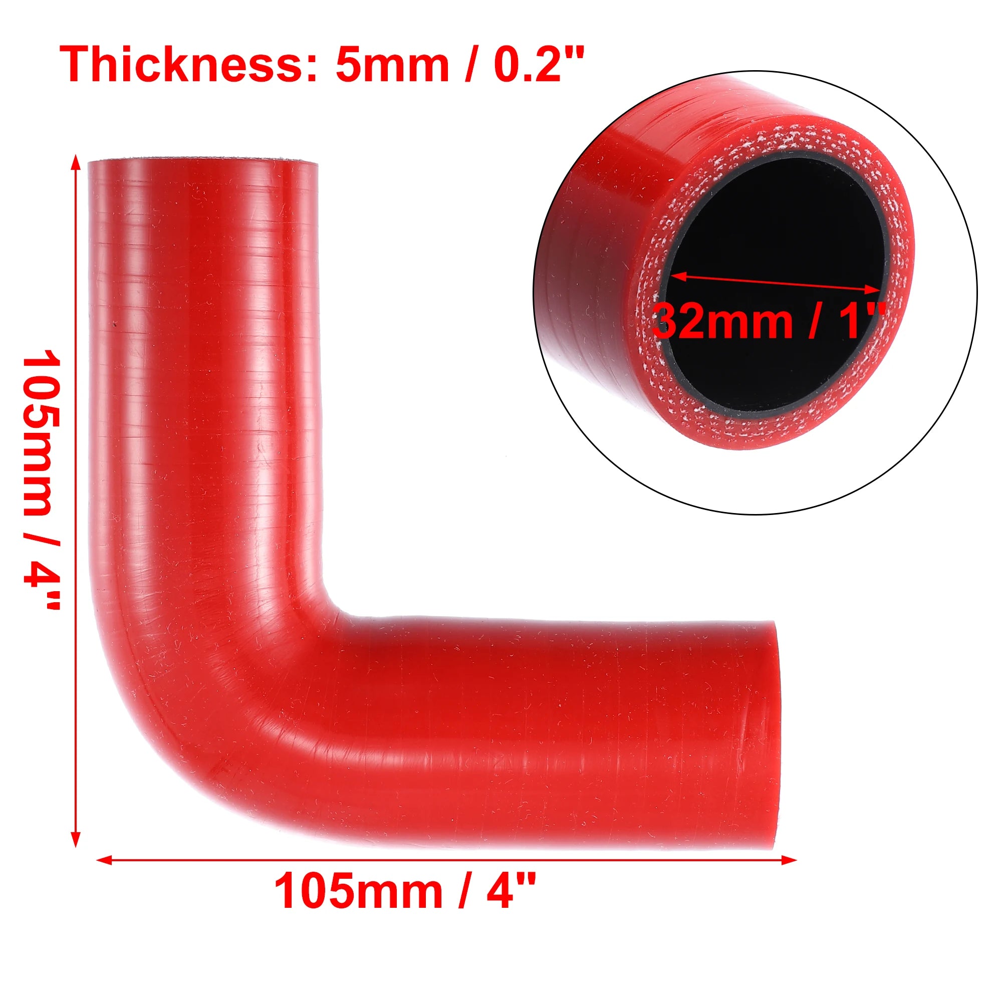 UXCELL 90° Silicone Coupler Hose with Clamps