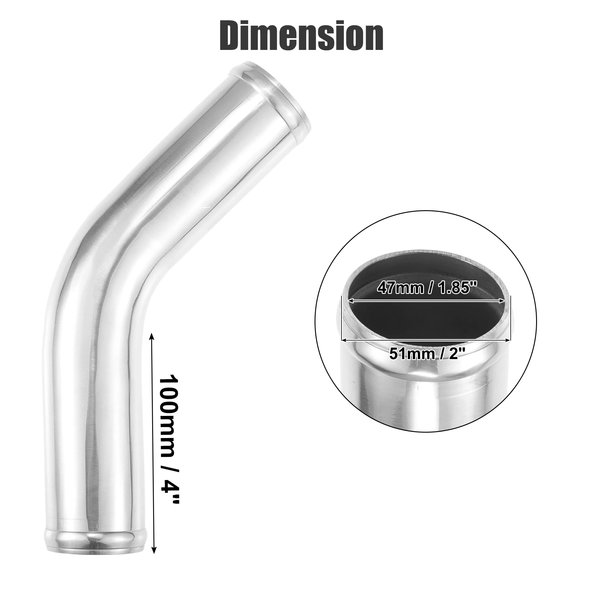 UXCELL 45° Aluminum Intercooler Pipe