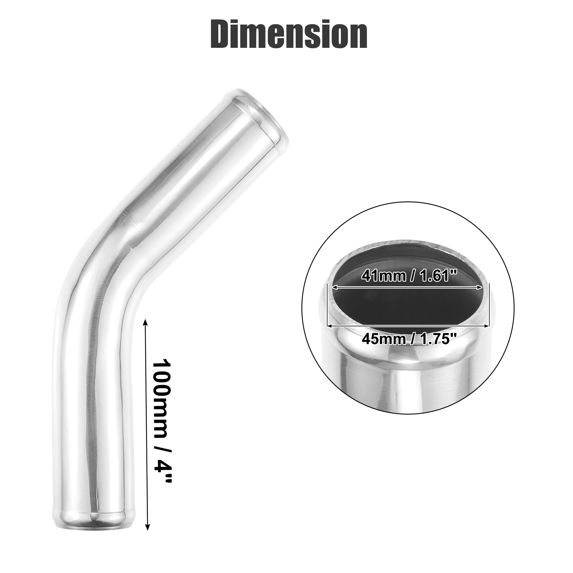 UXCELL 45° Aluminum Intercooler Pipe