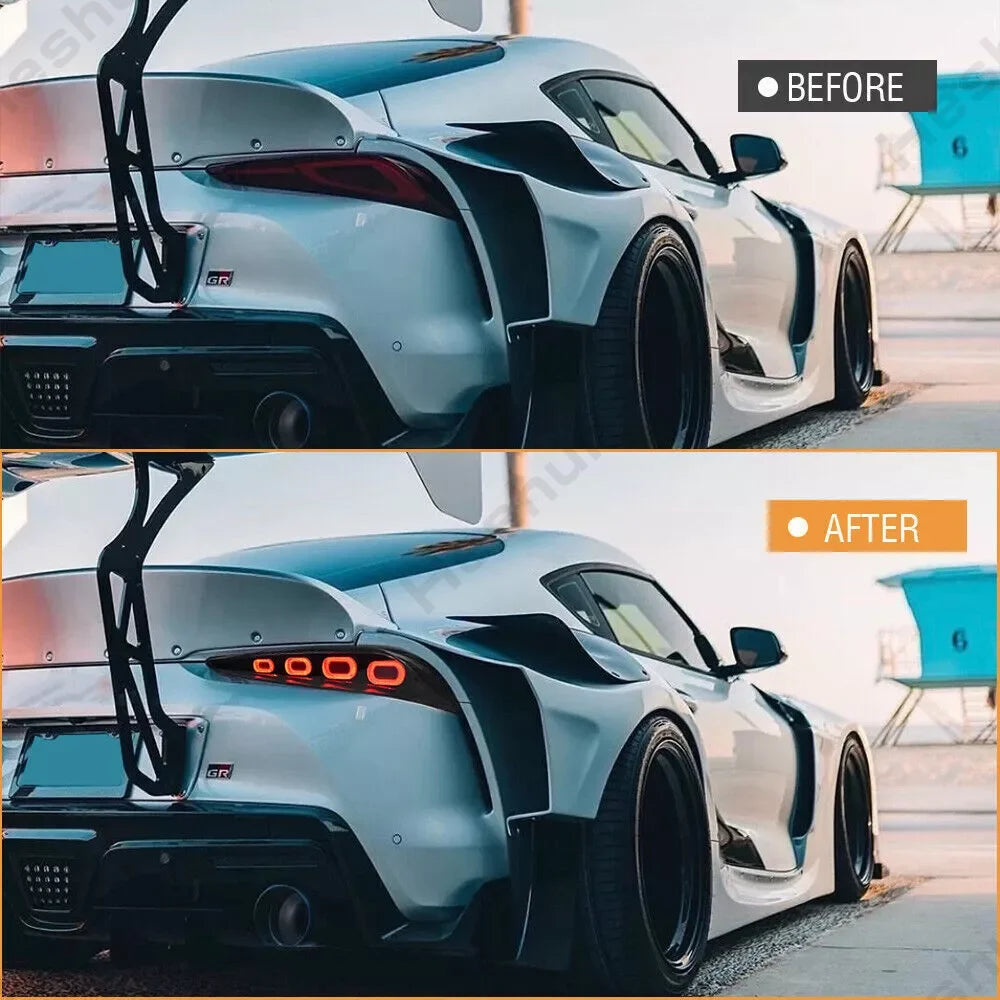 Pair Full LED Taillights For Toyota GR Supra A90 A91 GT4 2020 2021 2022 2023 2024 Taillamp Rear Lamp Brake Fog Turn Signal Light