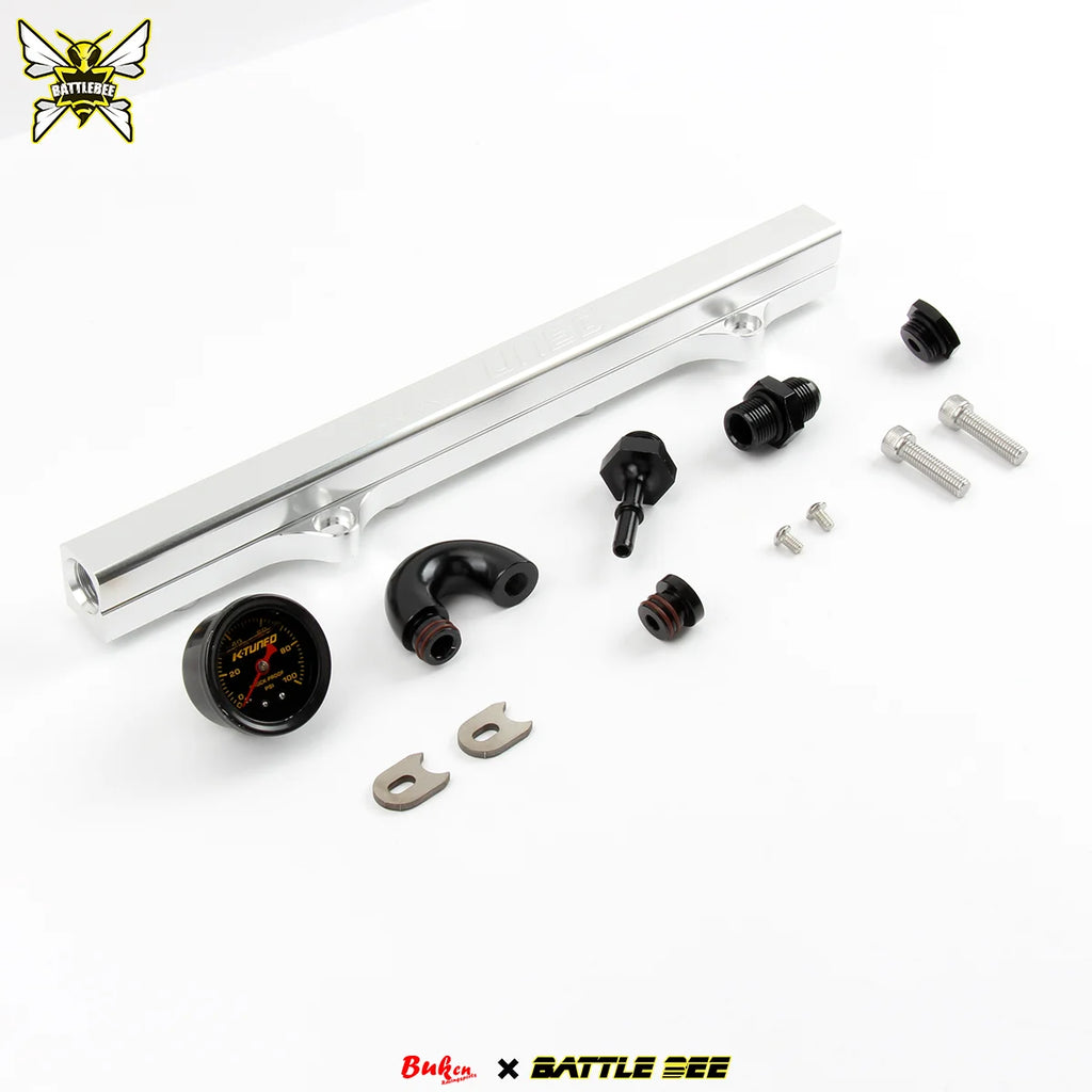 K-Series Performance Fuel Rail Kit | Honda K20 K24 Fuel Rail with Fuel Pressure Gauge | Civic FD2 CL7 DC5