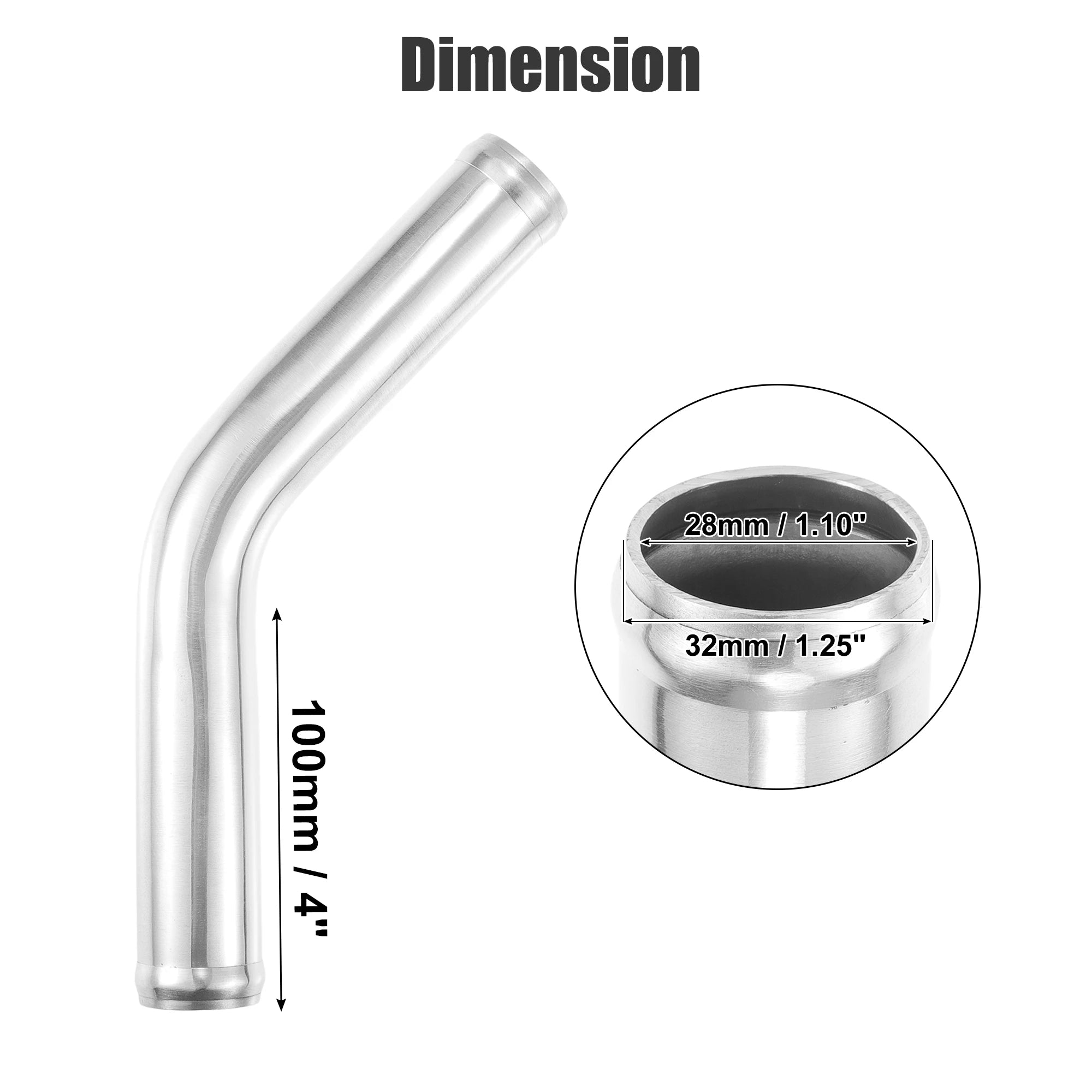 UXCELL 45° Aluminum Intercooler Pipe